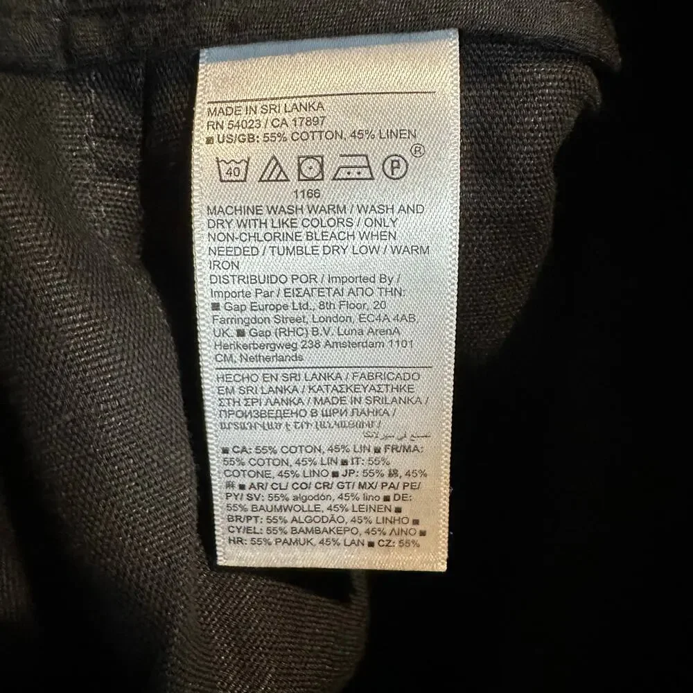 Banana Republic Mya Cotton Linen Cargo Pant Black 4